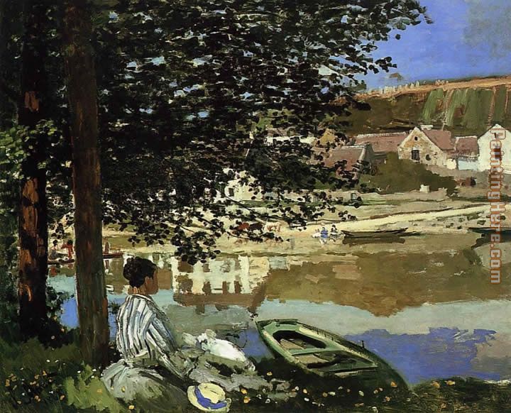 River Scene at Bennecourt painting - Claude Monet River Scene at Bennecourt art painting